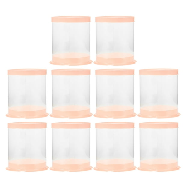 10 mini cajas redondas de plástico para tartas con tapas transparentes para postres Caja transparente para pequeños dulces
