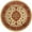 Ivory, variant on Medallion Kashan Traditional Round Rug, Black - 3 ft. 11 in.