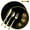 Black&Gold, variant on Nicole Fantini's Elegant Orchard Collection Party Dinner Sets: Economical Stylish Black & Gold Party Serving for 50 Person: 400 pices
