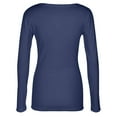 thumbnail image 5 of Women Blouses Warm Sportswear Women Lady V Neck Long Sleeve U Neck Turtleneck Bodysuit Long Sleeve Sleep Shirt Pack Ski Base Layer Ladies Crop Top Ladies Dress Shirts Casual Summer Blouses Navy S, 5 of 5
