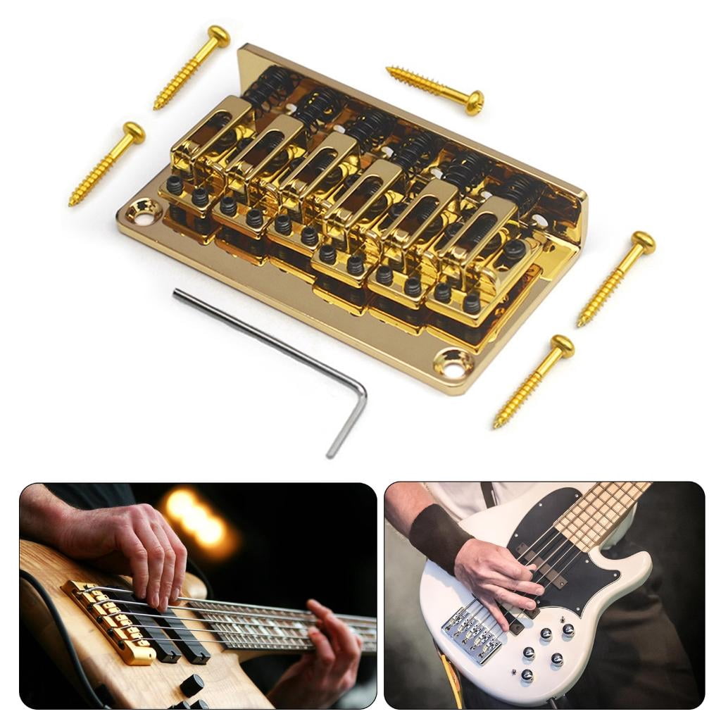 Yihuala Multifuntional 6 String Electric Bass Bridge Bass Guitar Part Music Instrument Hardware Electric Bass Bridge for Guitar
