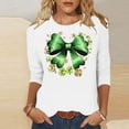 thumbnail image 2 of FDGIU Plus Size St. Patrick's Day Tee for Women - Short Sleeve Shamrock Graphic Crew Neck Top, 2 of 5