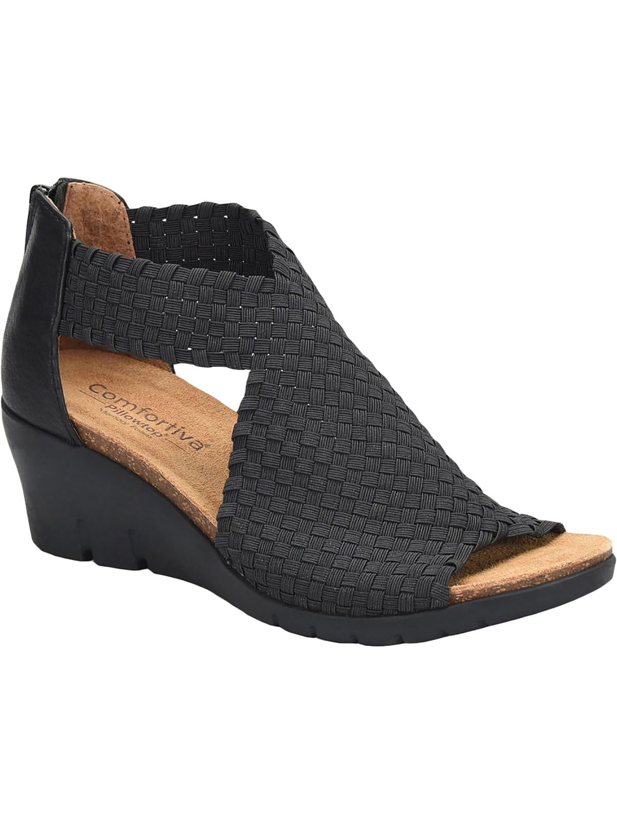 ladies navy wedge sandals