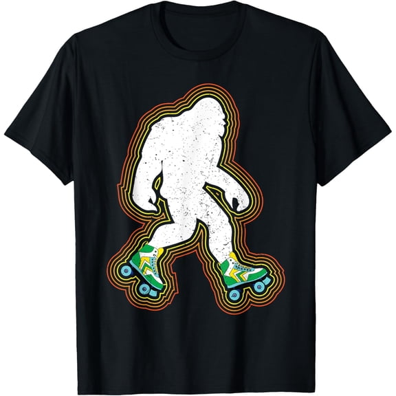 Bigfoot Skates Sasquatch Gift Clothes Vintage Roller Skating T-Shirt