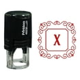 thumbnail image 1 of Printtoo Alphabet X Monogram Initial Square Swirl Border Self Inking Rubber Stamp Office Stationary, 1 of 7