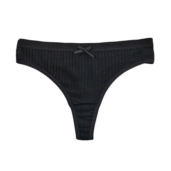 Yammkia Thongs for Women Womens Cotton Underwear Sexy Lace Brazilian Panties Soft Breathable Cotton Panties for Ladies(Black,L)