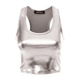 thumbnail image 3 of MixMatchy Women's Faux PU Leather Racerback Tank Top, 3 of 4