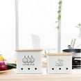 thumbnail image 3 of Pethiy Kitchen Pantry Organizers and Storage, 2 Pack Potato Onion Garlic Storage Bin, Clear Stackable Kitchen Storage Canister with Bamboo Lid and Aerating Holes, 3 of 7