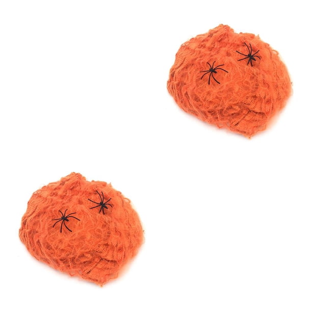 Sonducket Decoración de fiesta de miedo de Halloween telaraña elástica telaraña algodón Horror Naranja 2piezas Sonducket CBP175961