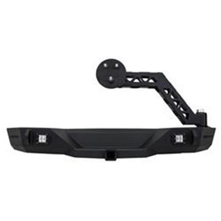 Jeep Bumper Tire Carrier - 2007-2016 Jeep Wrangler JK Snyper Recoil Rear Bumper with Tire Carrier, Black