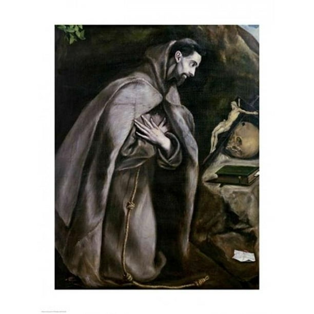 Affiche Saint-François d'Assise Imprimée par El Greco - 24 x 36 Po - Grande