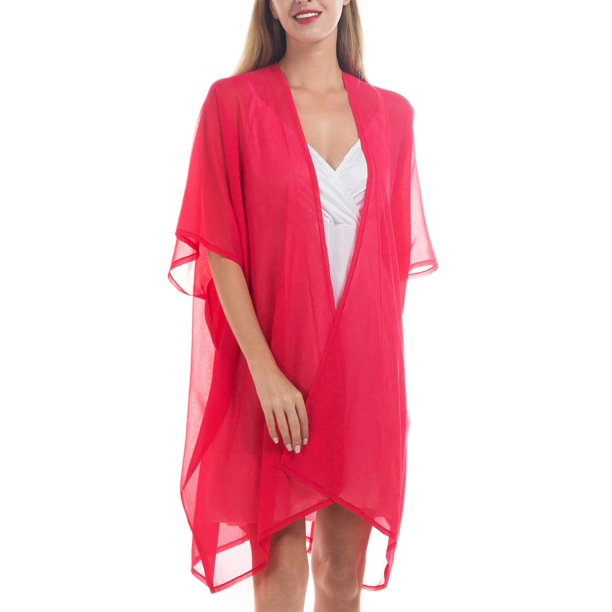 YLhighton Women’s Beach Kimono Coverup Sheer Chiffon Cardigan Loose