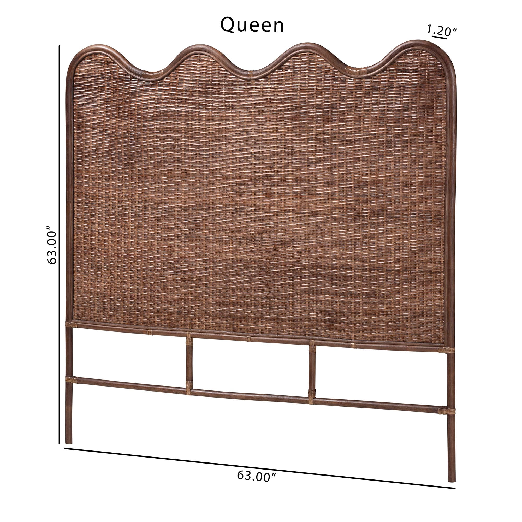 bali & pari Einya Boho Standalone Headboard, King, Coffee Bean
