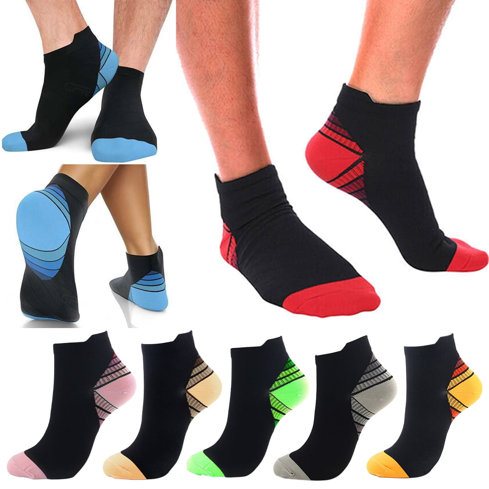 Compression Socks for Women & Men Poylester Skin-Friendly Sock Fast Dry Everyday Wear Athletic Crew Socks