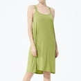 thumbnail image 4 of Previn Women's CottonPlus Size Nightgown Solid Soft Summer Sleeveless Flowy Knee Length Strappy Backless Tank Sleepwear Midi Pajama Dress Comfy Green 1 X-Large, 4 of 4