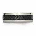 thumbnail image 3 of Grey Titanium Ring Band Wedding Black Carbon Fiber Comfort, 3 of 6