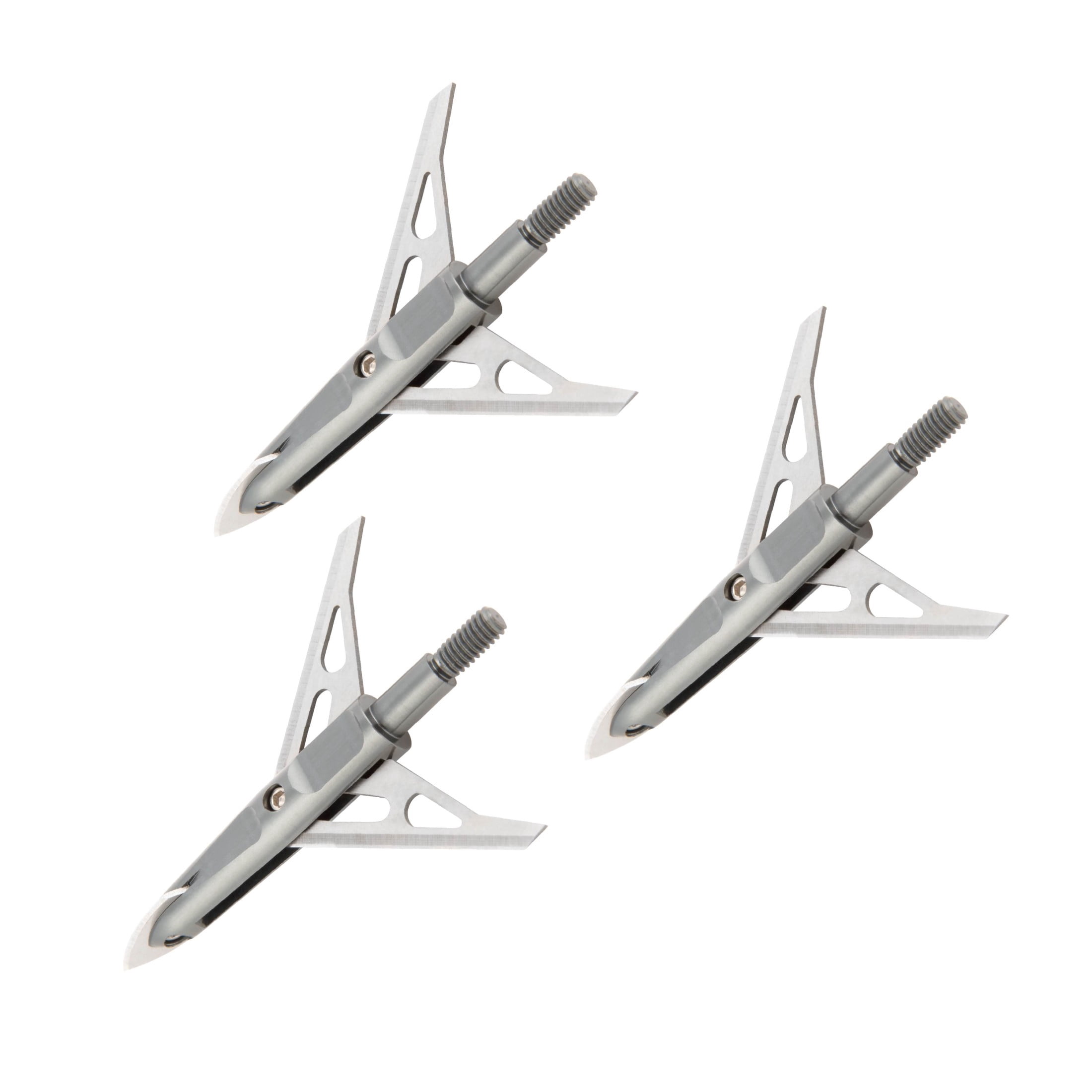 (3 pack) Stryke Rear Deploying Cut-On-Contact Archery Broadheads, 100-Grain, 3-Pack, Carbon Gray