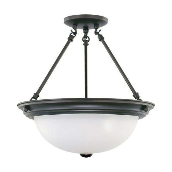 Nuvo Lighting 3 Light 15" Semi-Flush with Frosted White Glass