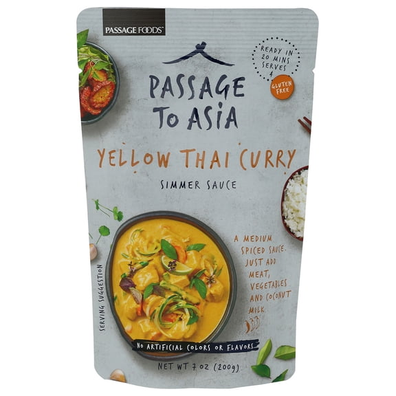 (Pack Of 8) Passage Foods Sauce Simmer Curry Thai Yellow 7 Oz