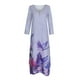 thumbnail image 4 of Vestido HUOGUO de manga larga con cuello redondo y estampado floral casual para mujer, 4 of 5