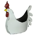 thumbnail image 5 of Zeckos White Metal Rooster Planter Indoor Outdoor Home Décor 15.5 inch, 5 of 10