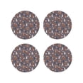 thumbnail image 1 of Vsdgher Snowflake Fox Print Leather Coasters for Drinks, Durable Drink Coasters 4 Set for Tabletop Protection, Luxurious Home Décor and Housewarming Gift-Round Shape, 1 of 6