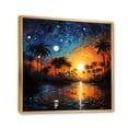 thumbnail image 2 of Designart "Palm Trees Tropical Painting I" Landscapes Floater Framed Wall Art Print, 2 of 7