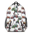 thumbnail image 3 of Tractor and Tractors White Pattern Backpack for School, Cute School Bag with Adjustable Shoulder Straps and Padded Back, 16.9"x12.6"x5.9", 3 of 5