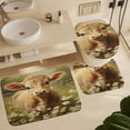 thumbnail image 6 of Farmhouse Highland Cow Funny Cattle And Flower 4 Pcs Shower Curtain Set with Rug Bathroom Sets with Waterproof Fabric And Non-Slip Rugs Toilet Lid Cover Bath Mat Decor with Hooks, 6 of 8