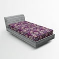 thumbnail image 1 of Ambesonne Floral Fitted Sheet, Flowers and Mandala Art, Twin Size, Mauve Green, 1 of 2