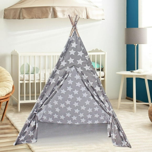 BELOVING Kids Teepee Tent Portable Cute Indian Teepee for Playgrounds Parks Barbecues Gray
