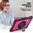 thumbnail image 4 of Case for Matepad SE 11 Inch 2024 with Screen Protector, 360 Degree Rotating Kickstand Hand Strap Heavy Duty Shockproof Cover with Shoulder Strap, Rose PC, 4 of 7