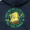 thumbnail image 2 of SpongeBob SquarePants - Who Needs Luck With This Charm - Men's Pullover Hooded Fleece Sweatshirt, 2 of 5