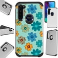 thumbnail image 1 of Compatible with Motorola Moto G Stylus (2020) | Moto G Power (2020) | Moto G Pro Fusion Hybrid Phone Case Cover (Teal Button Flower), 1 of 1