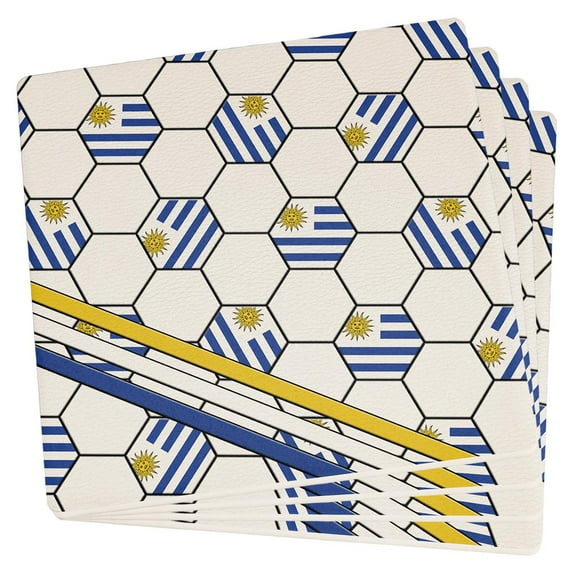 World Cup Uruguay Soccer Ball Set of 4 Square Sandstone Coasters