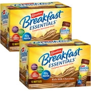 (2 pack) (2 Pack) Carnation Breakfast Essentials, Rich Milk Chocolate, 8 fl. oz. Bottles, 12 Count