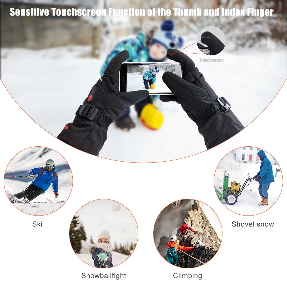 Snow Deer Gloves for Men Women, Rechargeable Electric Heated Gloves ,Heated Skiing Gloves and Snowboarding Gloves