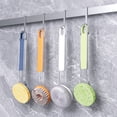 thumbnail image 6 of Multi Purpose Non Stick Pan Scrubber with 3 Replacement, Heads Kitchen Stove Degreasing Cleaning Brush for Pots Pans Cooktop Tile Countertop Oven Blue 1Set, 6 of 6
