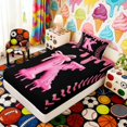 thumbnail image 5 of Erosebridal Pink Drip Letter K Twin Sheet Sets, Cute Baseball Sport Bedding for Girls and Boys, 3 Pieces, 1 Flat Sheet, 1 Fitted Sheet and 1 Pillowcase, 5 of 6