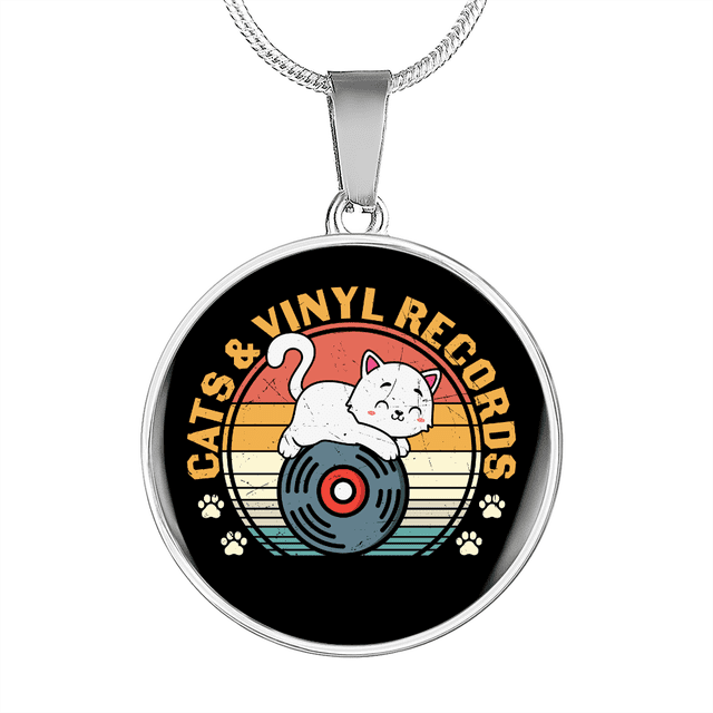 Collier Cercle pour Chats et Disques Vinyles en Acier Inoxydable Ou or 18 Carats 18-22