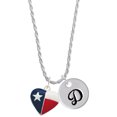 thumbnail image 1 of Delight Jewelry Silvertone Texas Lone Star Heart Silvertone Script Initial Disc - D - Charm Necklace, 20"+3", 1 of 4