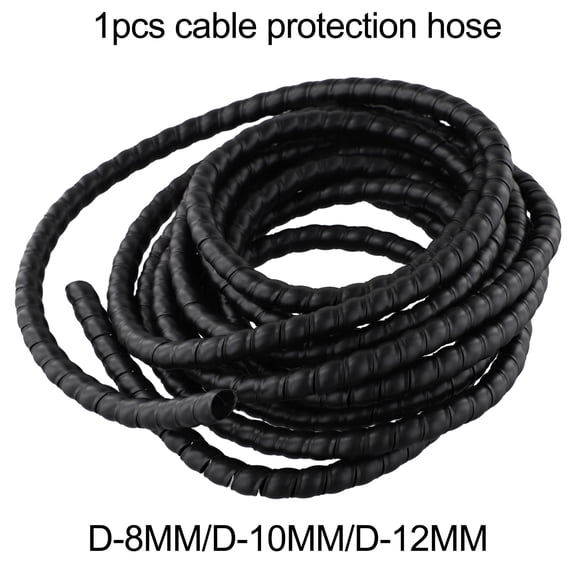 1PCS Black Hydraulic Hose Guard/Cable Protection/Spiral Wound 5m D-8/10/12mm D-10mm