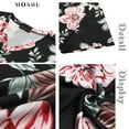 thumbnail image 6 of MOSHU Plus Size T-shirts for Women V Neck Summer Tunic Tops Floral Print Curved Hem Women Shirts, 6 of 6