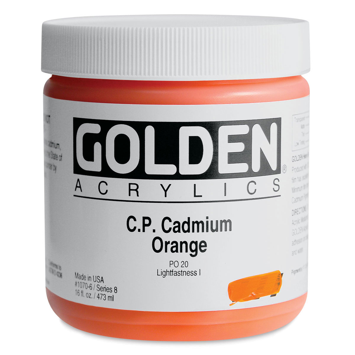 Golden Heavy Body Acrylic 16oz - Cadmium Orange