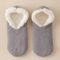 thumbnail image 2 of QUOTAY Fuzzy Socks for Women Lined Slipper Socks Thick Warm Indoor Footwear Cozy Floor Socks for Home Z04_Greyï¼One Size, 2 of 3