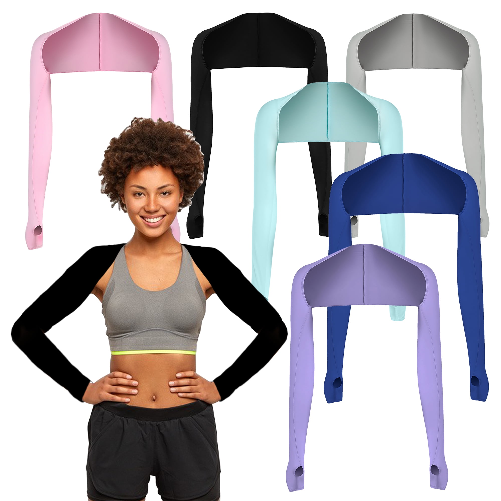 6 Pairs Advanced Cooling Shawl Arm Sleeve Sun UV Protection Comfortable & Breathable for Women Golf & Outdoor Sports