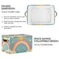 thumbnail image 2 of Yayeee 2 Pack Canvas Storage Basket with Handles for Shelves Fabric Bins Closet Organizer, Retro Beige Rainbow, 2 of 8