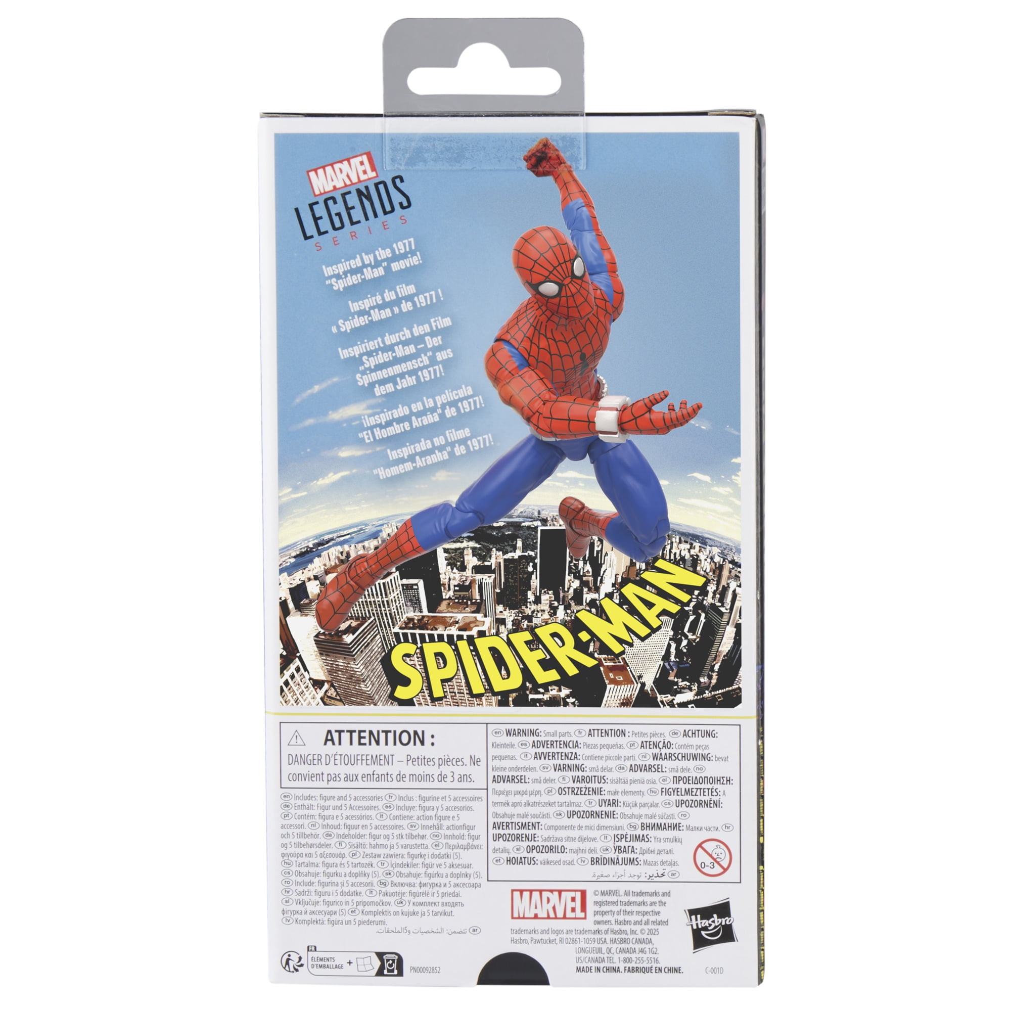 Marvel Legends Series Spider-Man '77 Movie Collectible 6" Action Figure (only at Walmart), Ages 4 and up