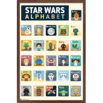 Star Wars: Saga - Alphabet Wall Poster, 14.725" x 22.375", Framed