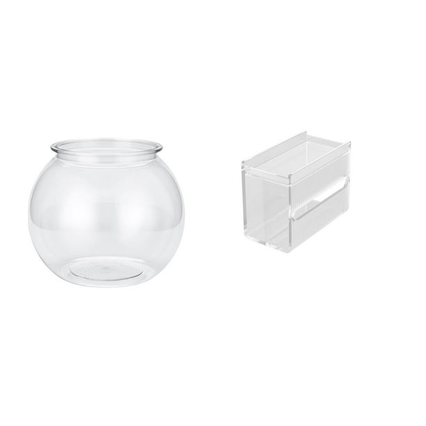 Acuario de escritorio,Pecera pequeña transparente,pecera,jarrón,mesa,estuche de pañuelos,Caja de almacenamiento de papel higiénico de pared,Toallero de papel higiénico acrílico montado en